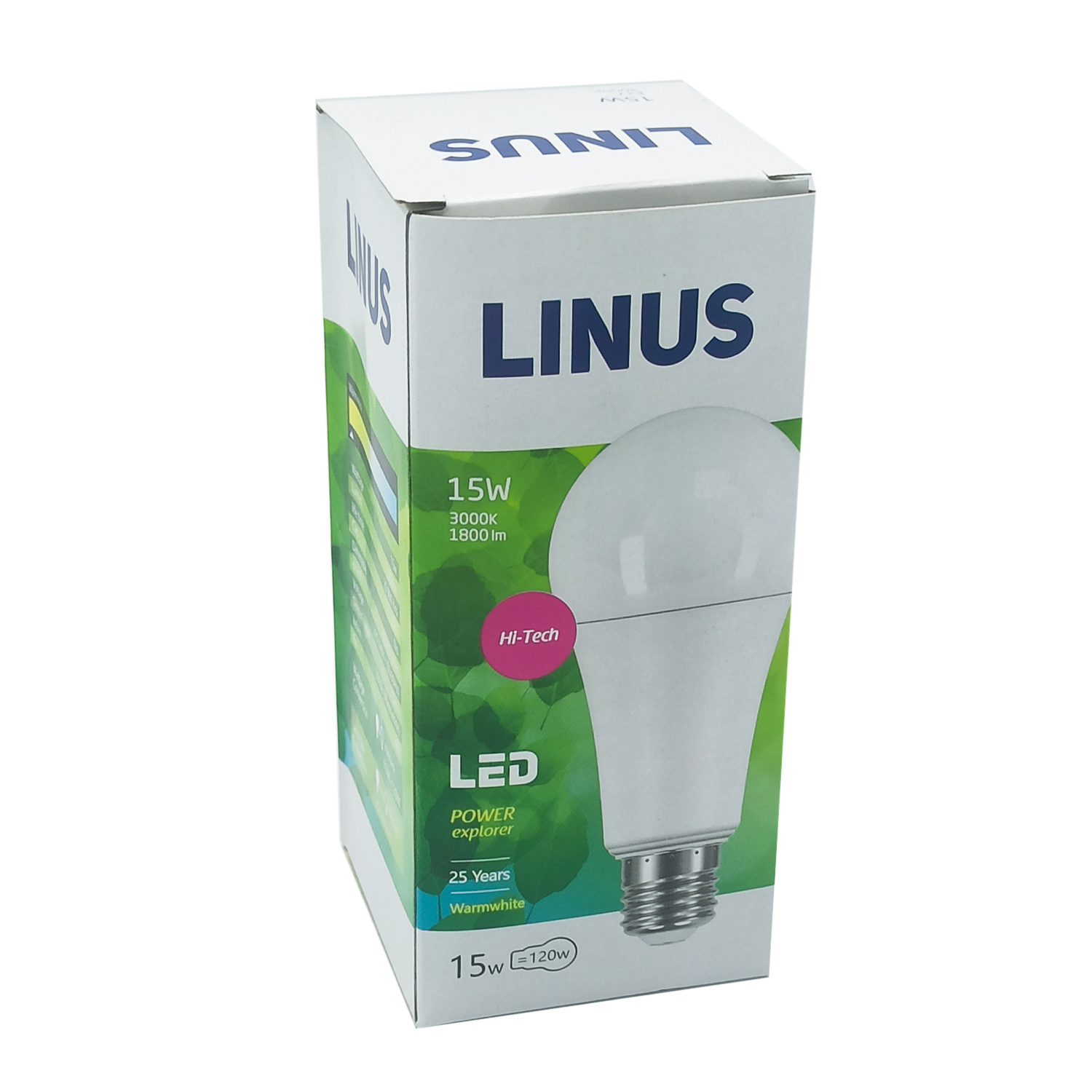 ნათურა სტანდარტული LINUS Lin33-9772 LED 15W E27 3000K — ნათურა და ვაზნა
